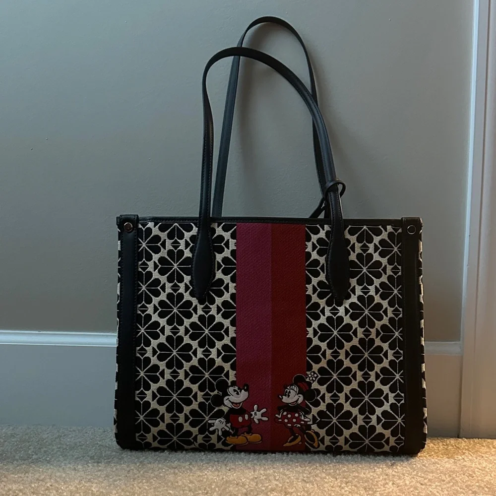 Kate Spade Black and Cream Tote with Red Accent - Picture 2 of 2